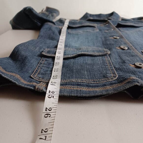 Contrast Jeans Stretch Denim Jacket - Picture 15 of 16